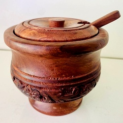 Wooden Table Bowl with Spoon