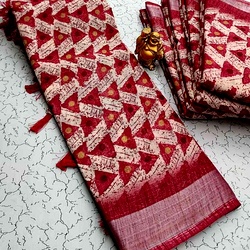 Digital Linen Cotton Sarees