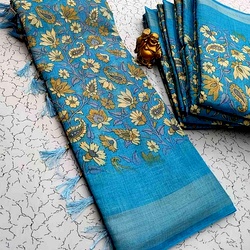 Digital Linen Cotton Sarees
