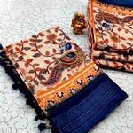 Digital Linen Cotton Sarees