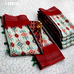 Digital Linen Cotton Sarees