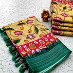 Digital Linen Cotton Sarees