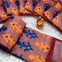 Digital Linen Cotton Sarees