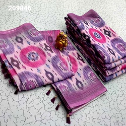 Digital Linen Cotton Sarees