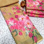 Digital Linen Cotton Sarees