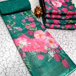 Digital Linen Cotton Sarees