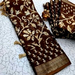 Digital Linen Cotton Sarees