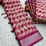 Digital Linen Cotton Sarees