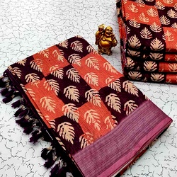 Digital Linen Cotton Sarees