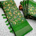 Digital Linen Cotton Sarees