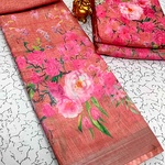 Digital Linen Cotton Sarees