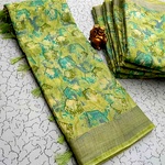 Digital Linen Cotton Sarees