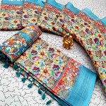 Digital Linen Cotton Sarees