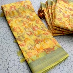 Digital Linen Cotton Sarees