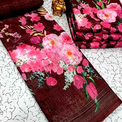 Digital Linen Cotton Sarees