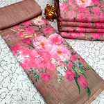 Digital Linen Cotton Sarees