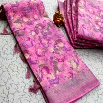 Digital Linen Cotton Sarees