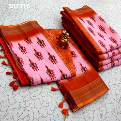 Digital Linen Cotton Sarees