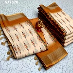 Digital Linen Cotton Sarees