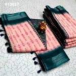 Digital Linen Cotton Sarees