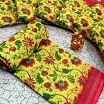 Digital Linen Cotton Sarees