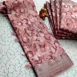 Digital Linen Cotton Sarees