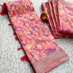 Digital Linen Cotton Sarees