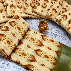 Digital Linen Cotton Sarees