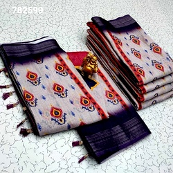 Digital Linen Cotton Sarees