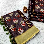 Digital Linen Cotton Sarees