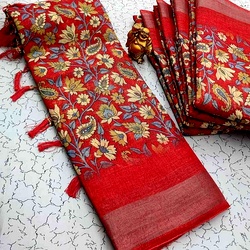 Digital Linen Cotton Sarees