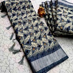 Digital Linen Cotton Sarees