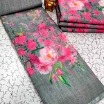 Digital Linen Cotton Sarees