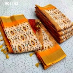 Digital Linen Cotton Sarees