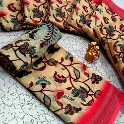 Digital Linen Cotton Sarees