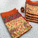 Digital Linen Cotton Sarees